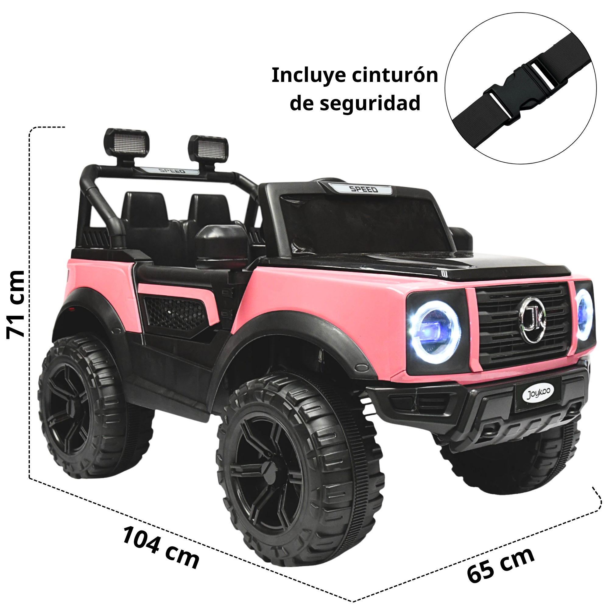Foto 6 pulgar | Camioneta Montable Electrica Para Niños Función Mecedora Luz Sonido Bluetooth 12v - Rosa