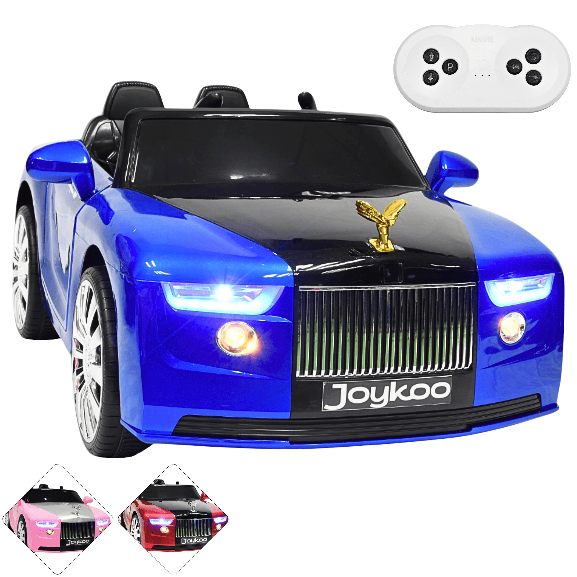 Montable Electrico Clásico Para Niños Bluetooth Usb Y Auxiliar Luces Sonido 12v - Azul