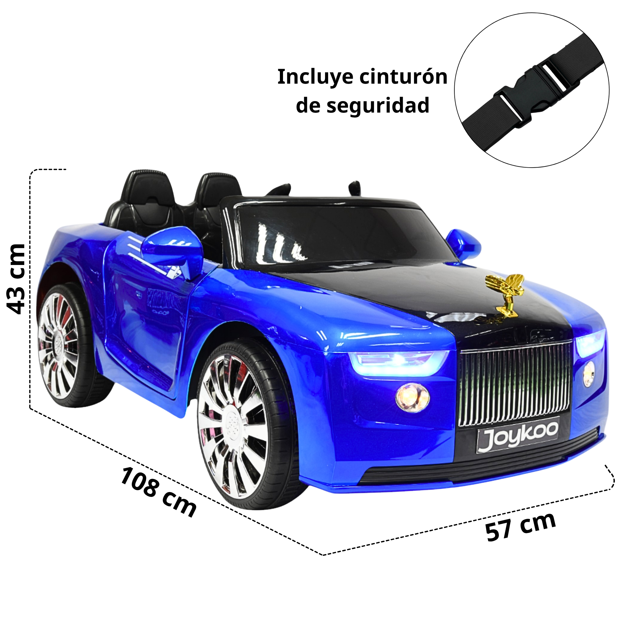 Foto 6 pulgar | Montable Electrico Clásico Para Niños Bluetooth Usb Y Auxiliar Luces Sonido 12v - Azul