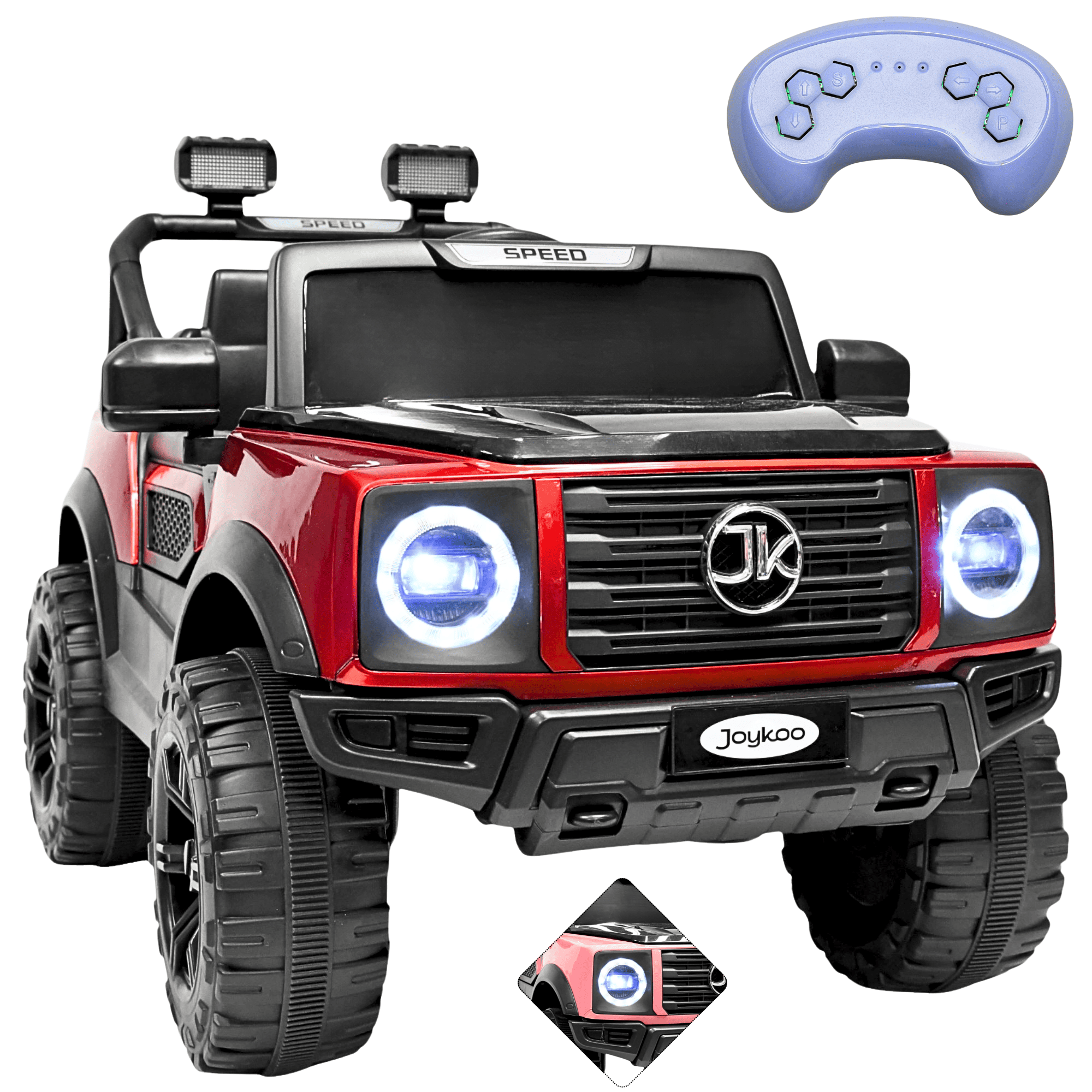 Camioneta Montable Electrica Para Niños Función Mecedora Luz Sonido Bluetooth 12v - Rojo