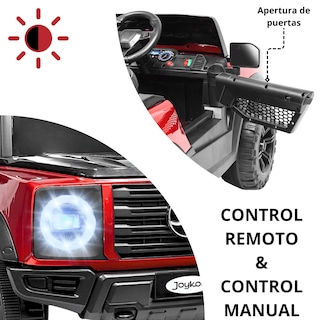 Foto 2 | Camioneta Montable Electrica Para Niños Función Mecedora Luz Sonido Bluetooth 12v - Rojo
