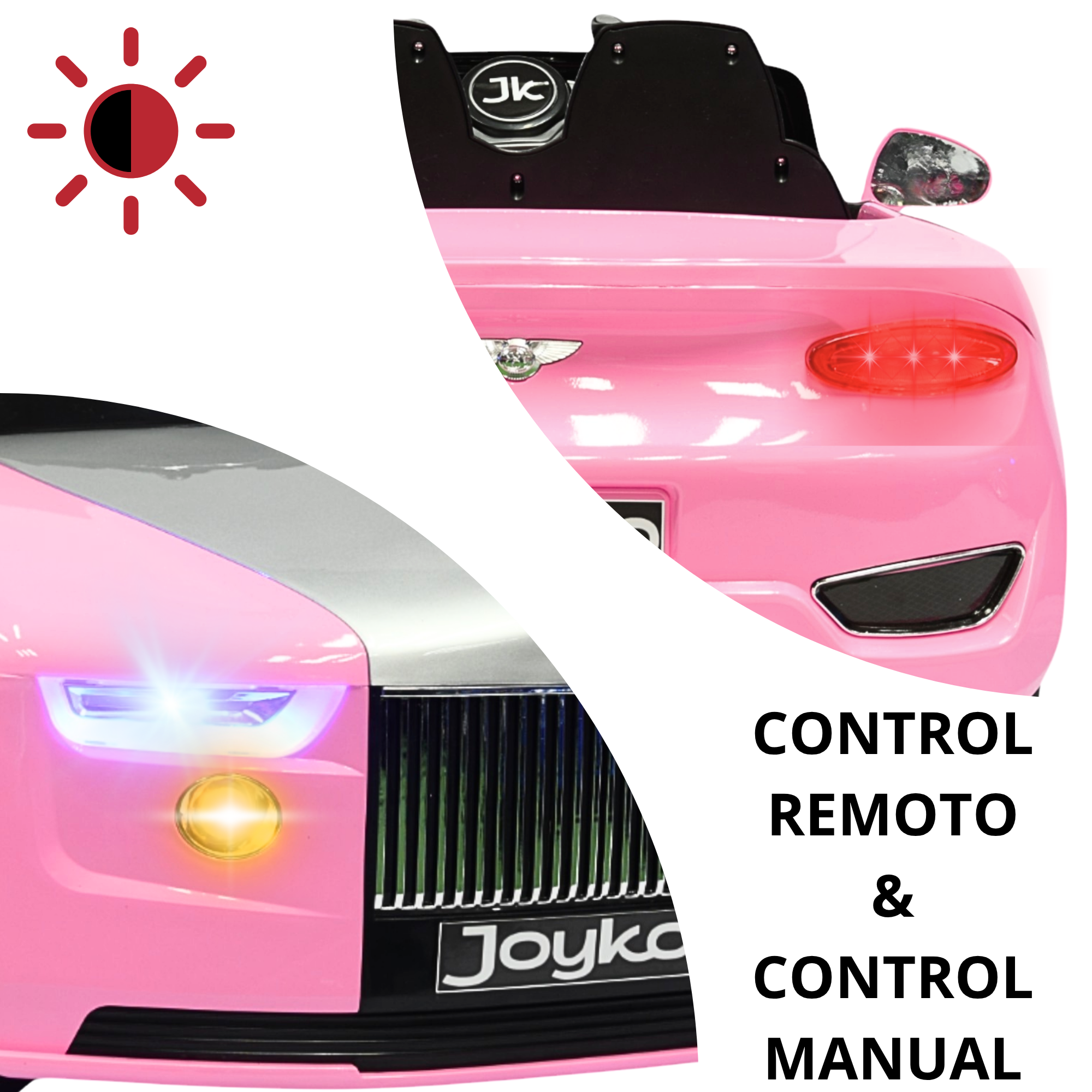 Foto 3 pulgar | Montable Electrico Clásico Para Niños Bluetooth Usb Y Auxiliar Luces Sonido 12v - Rosa