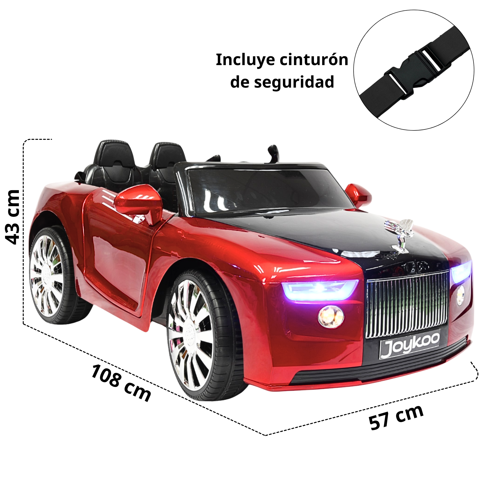 Foto 6 pulgar | Montable Electrico Clásico Para Niños Bluetooth Usb Y Auxiliar Luces Sonido 12v - Rojo