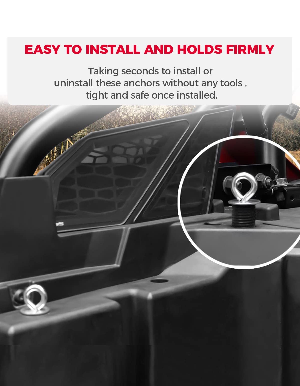 Foto 4 pulgar | Anclajes De Amarre Utv Kemimoto Compatibles Con Polaris Rzr - Venta Internacional.