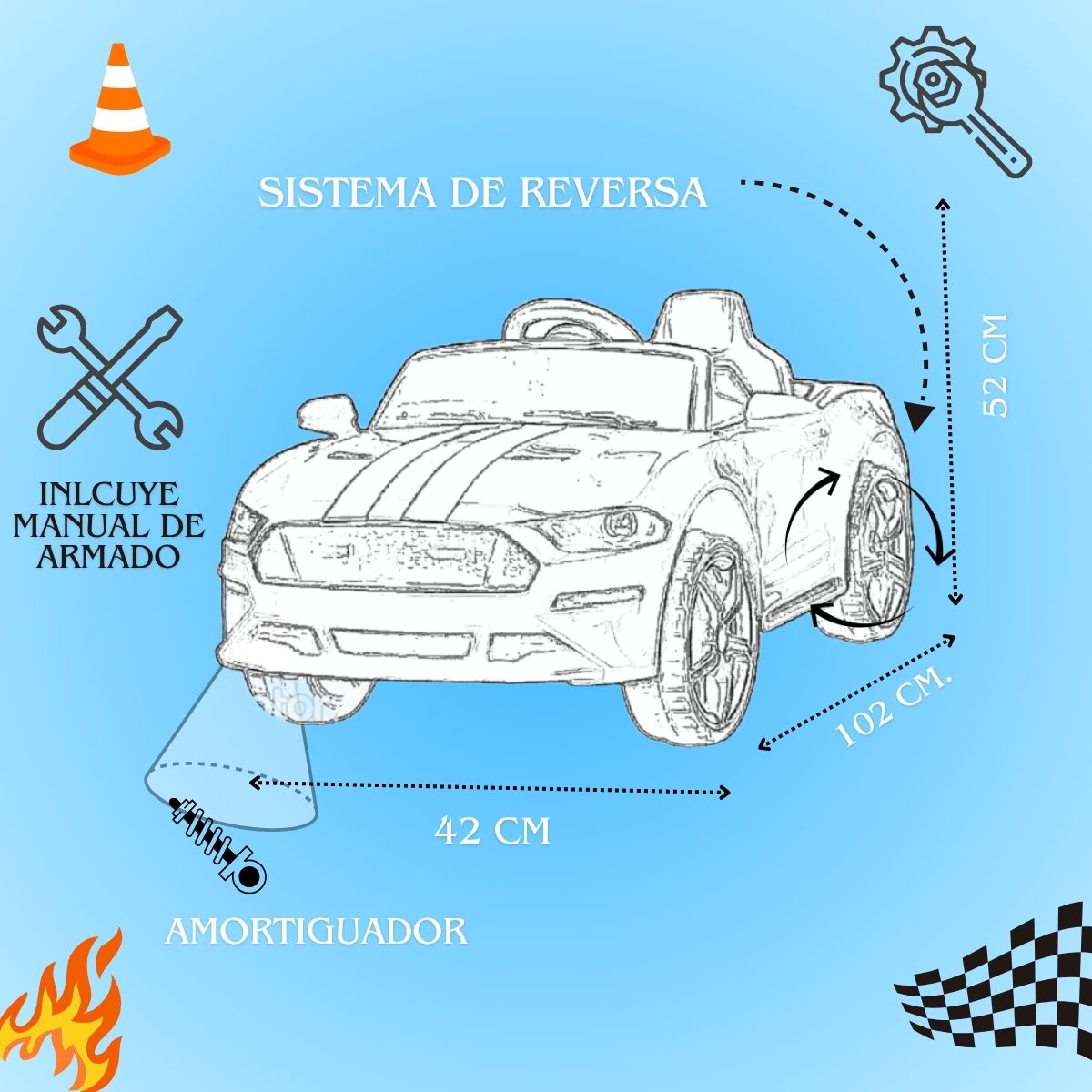 Foto 6 pulgar | Montable Eléctrico Tipo Mustang Le Monde Rojo