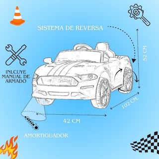 Foto 5 | Montable Eléctrico Tipo Mustang Le Monde Rojo