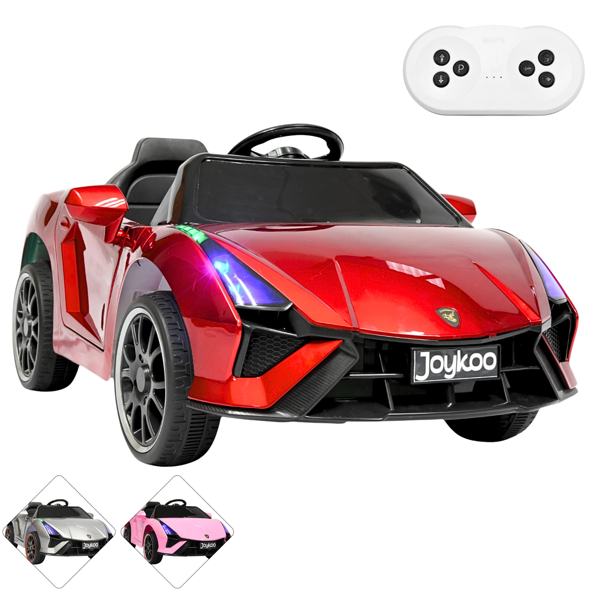 Montable Electrico Para Niños Carro Deportivo Bluetooth Luz Led Sonido Control Remoto 12v - Rojo