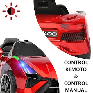 Foto 2 | Montable Electrico Para Niños Carro Deportivo Bluetooth Luz Led Sonido Control Remoto 12v - Rojo