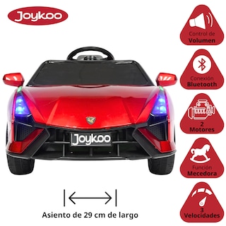 Foto 3 | Montable Electrico Para Niños Carro Deportivo Bluetooth Luz Led Sonido Control Remoto 12v - Rojo