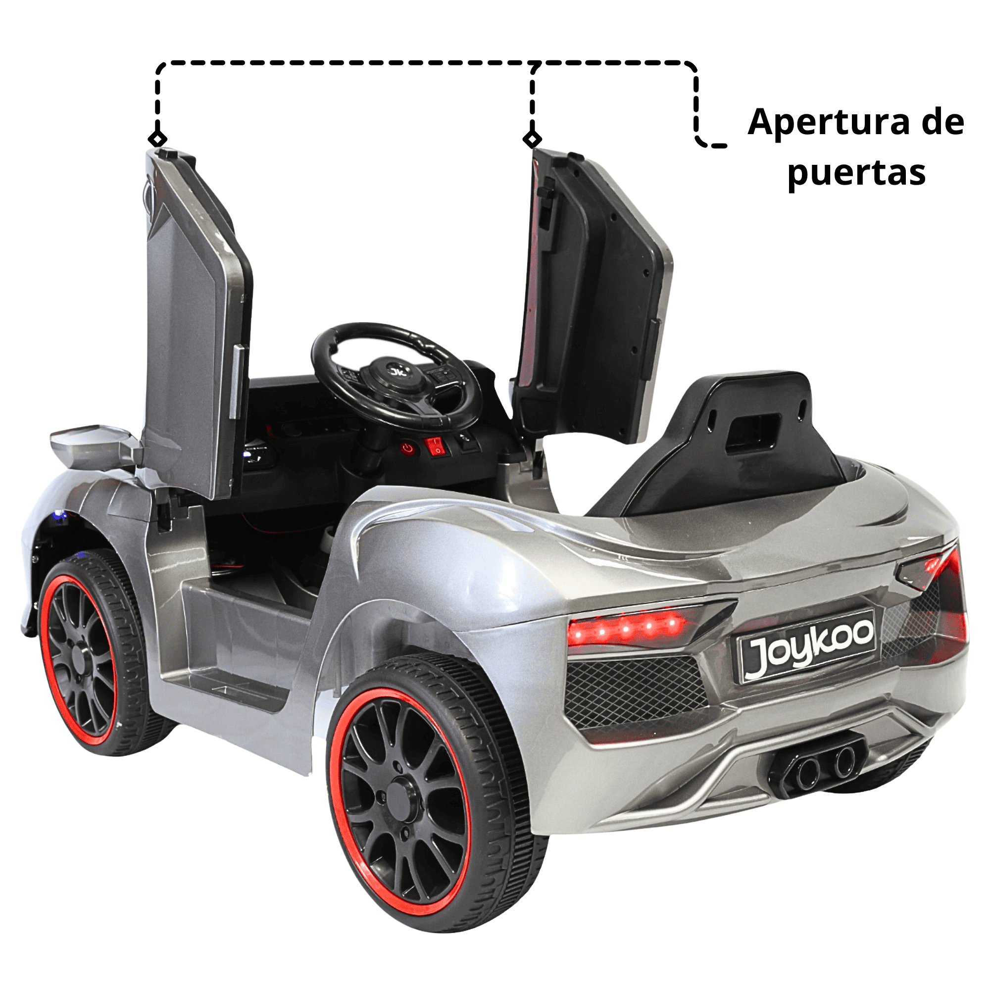 Foto 8 pulgar | Montable Electrico Para Niños Carro Deportivo Bluetooth Luz Led Sonido Control Remoto 12v - Gris