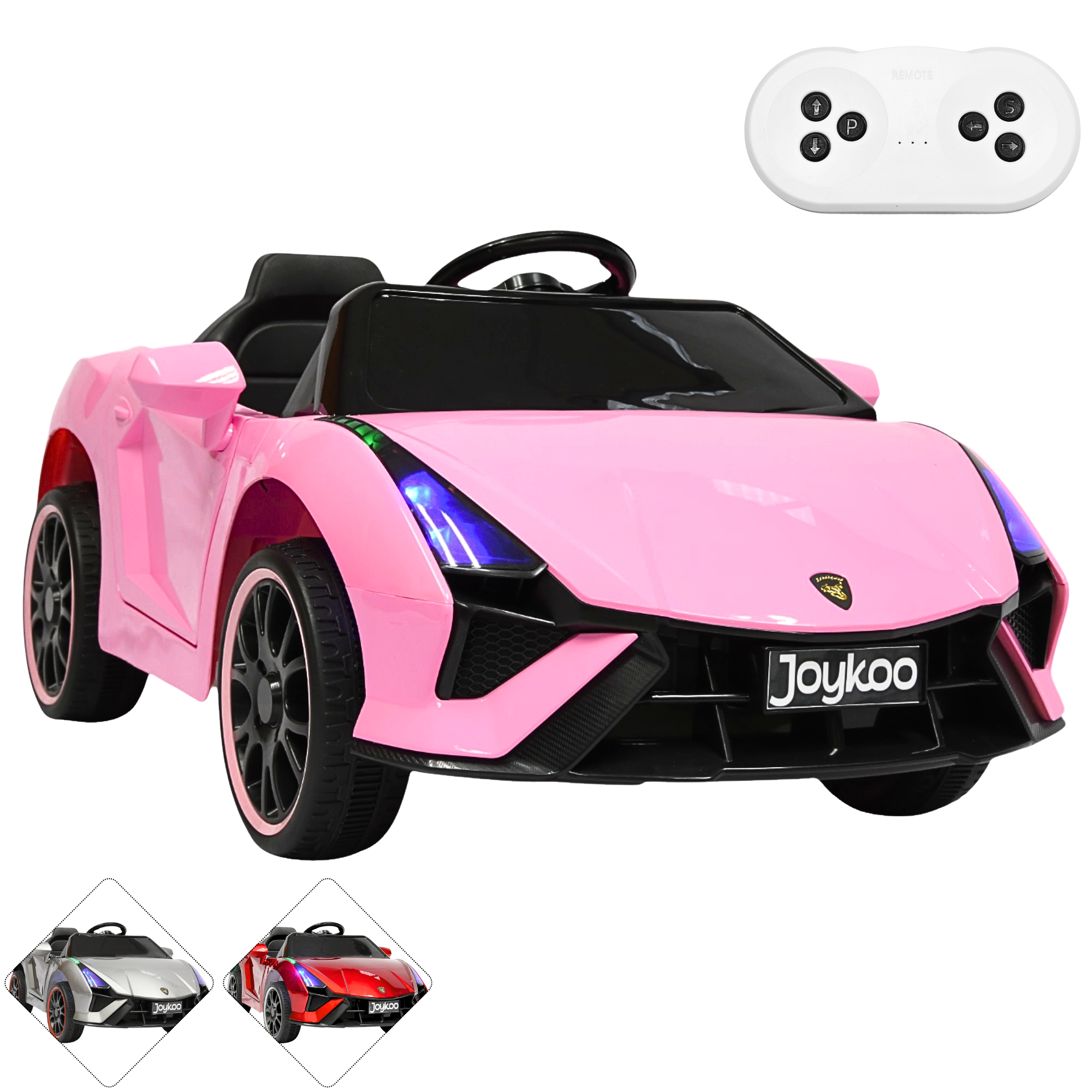 Montable Electrico Para Niños Carro Deportivo Bluetooth Luz Led Sonido Control Remoto 12v - Rosa