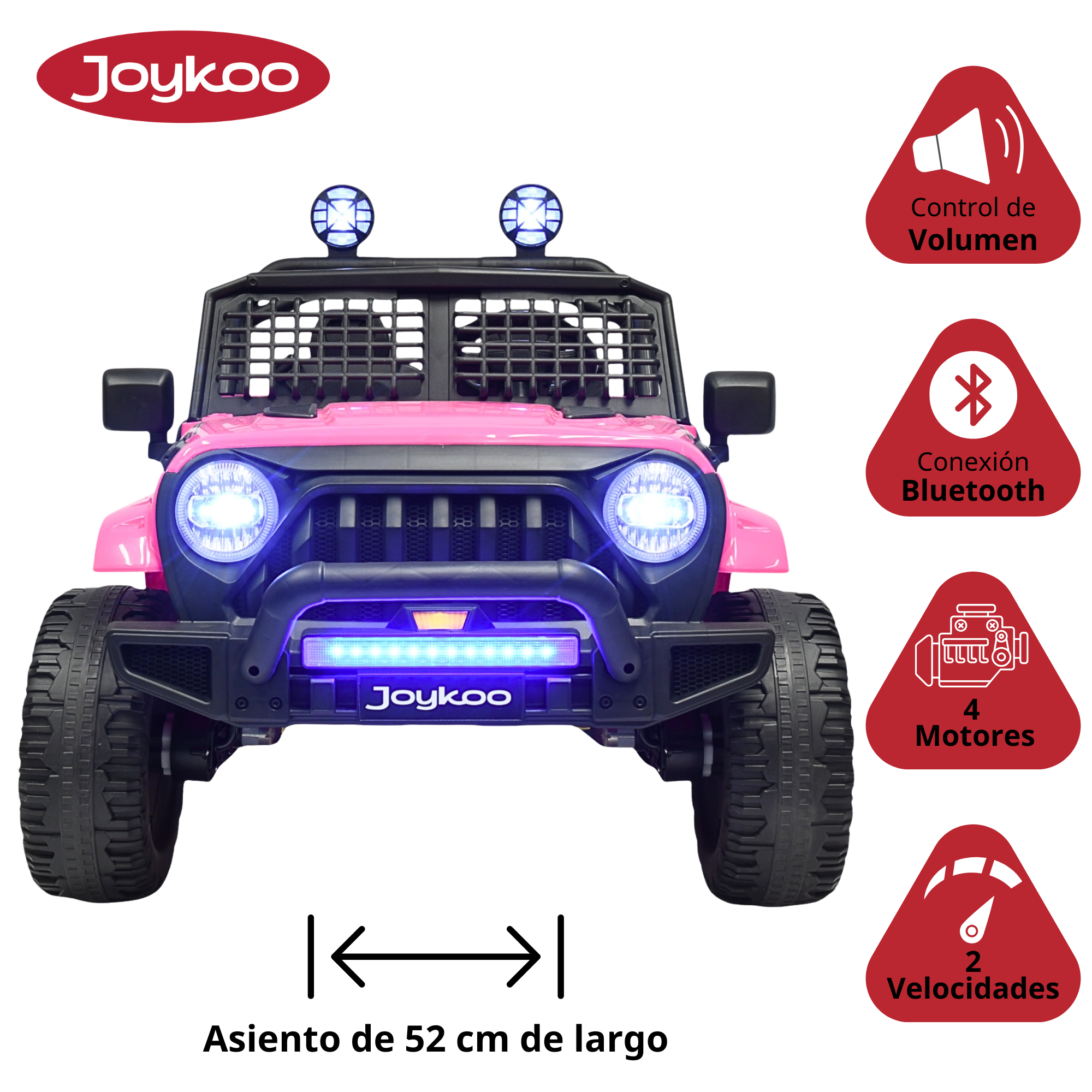 Foto 4 pulgar | Camioneta Montable Electrica Para Niños Con Luz Led Y Sonido Conexión Bluetooth 12v - Rosa