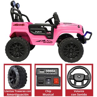 Foto 4 | Camioneta Montable Electrica Para Niños Con Luz Led Y Sonido Conexión Bluetooth 12v - Rosa