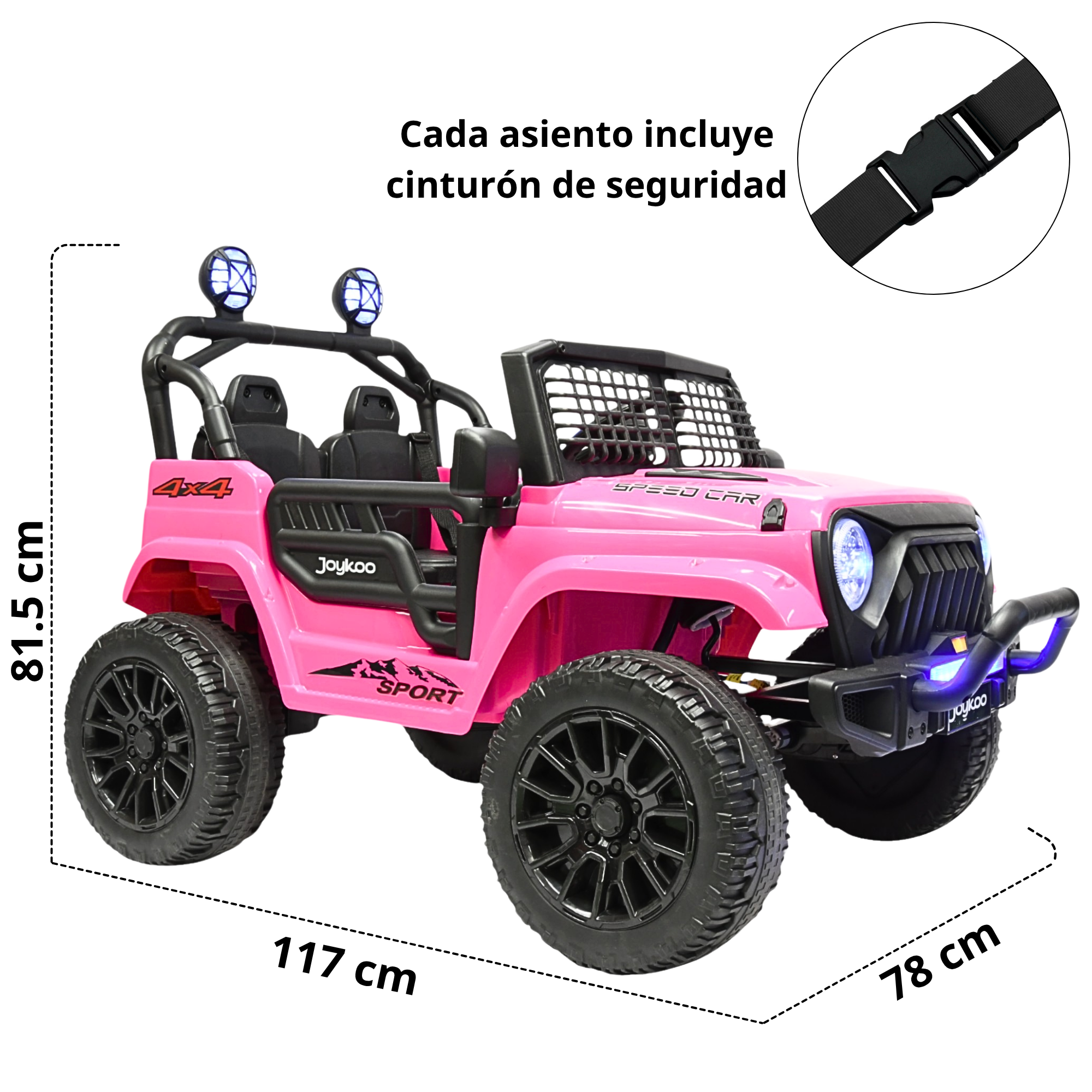 Foto 5 | Camioneta Montable Electrica Para Niños Con Luz Led Y Sonido Conexión Bluetooth 12v - Rosa