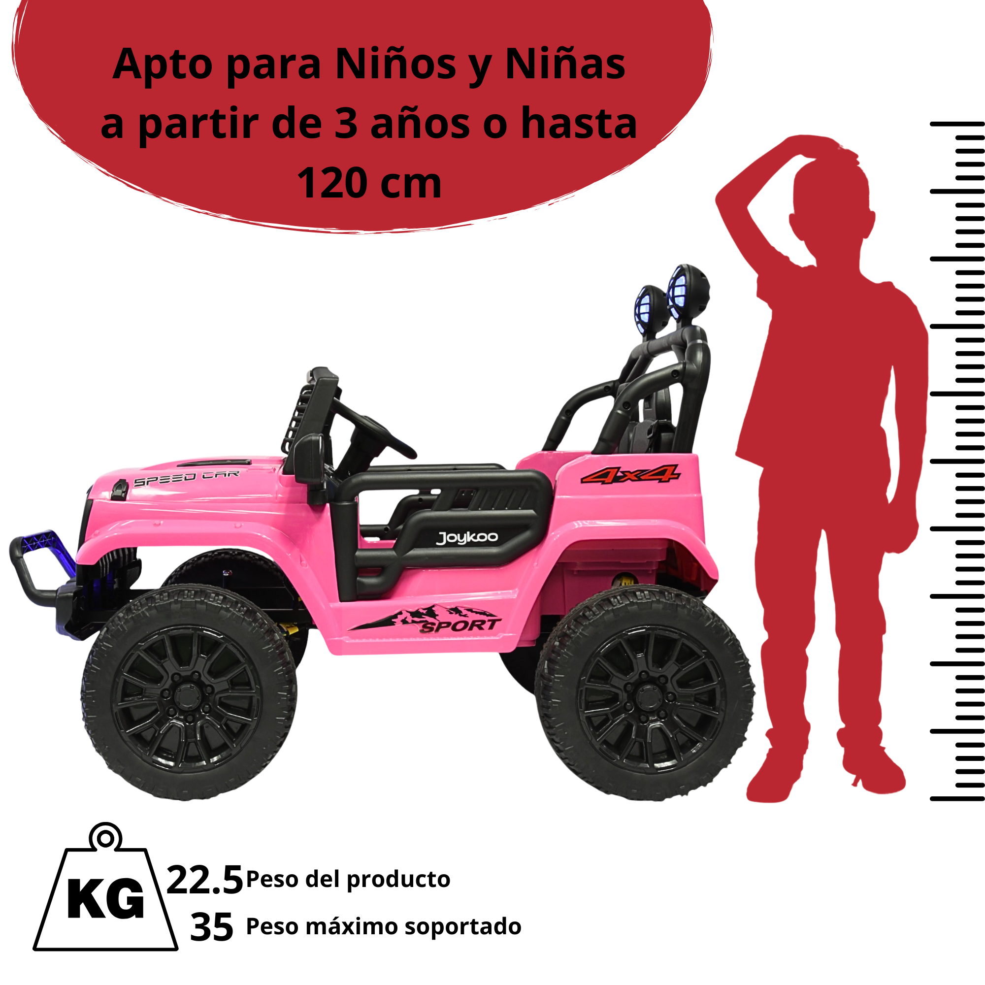 Foto 6 | Camioneta Montable Electrica Para Niños Con Luz Led Y Sonido Conexión Bluetooth 12v - Rosa