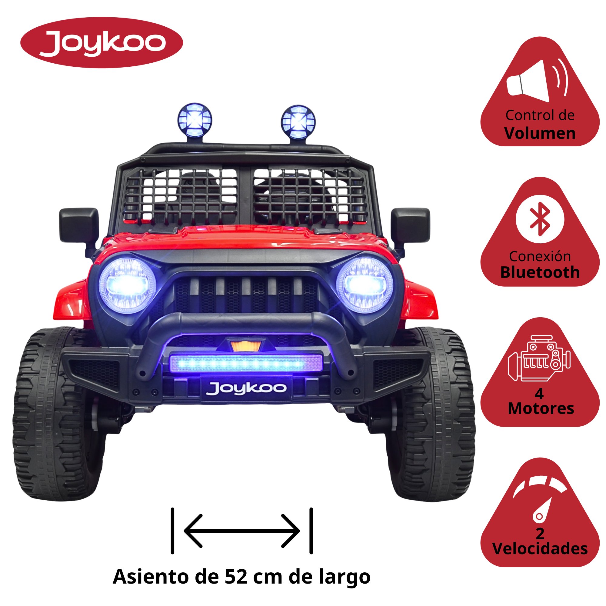 Foto 3 | Camioneta Montable Electrica Para Niños Con Luz Led Y Sonido Conexión Bluetooth 12v - Rojo