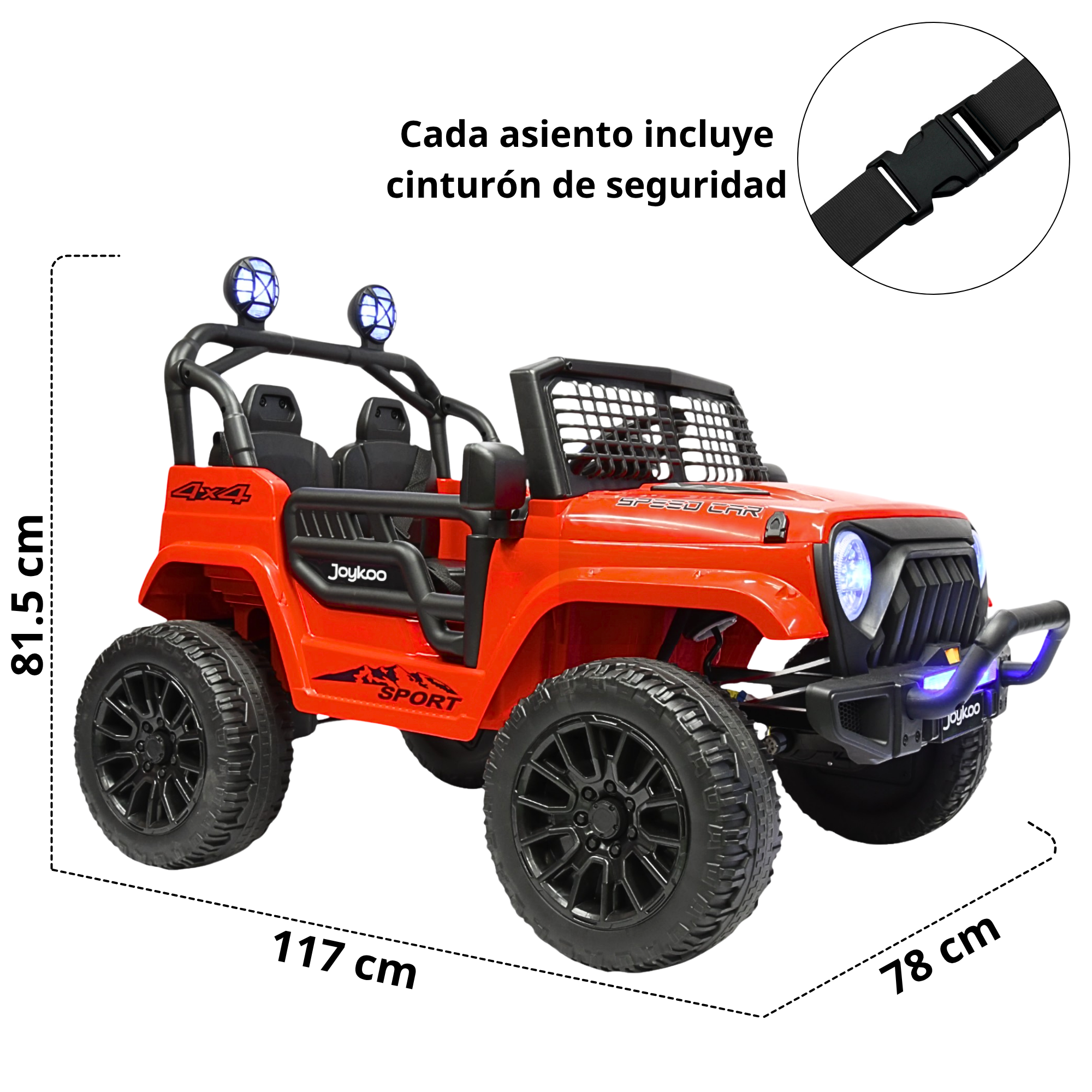 Foto 6 pulgar | Camioneta Montable Electrica Para Niños Con Luz Led Y Sonido Conexión Bluetooth 12v - Rojo