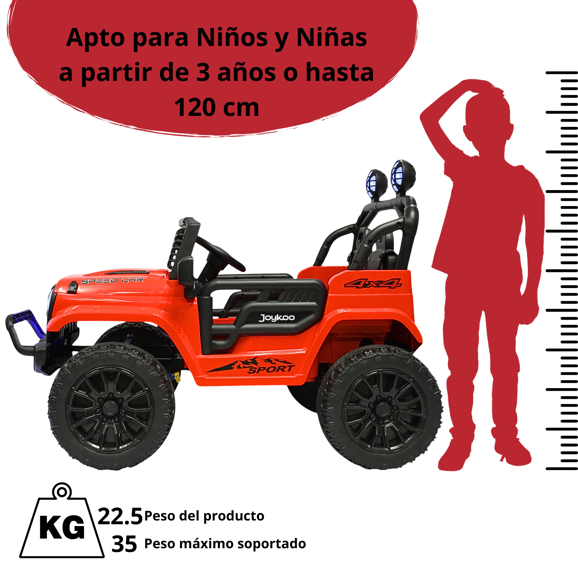 Foto 7 pulgar | Camioneta Montable Electrica Para Niños Con Luz Led Y Sonido Conexión Bluetooth 12v - Rojo