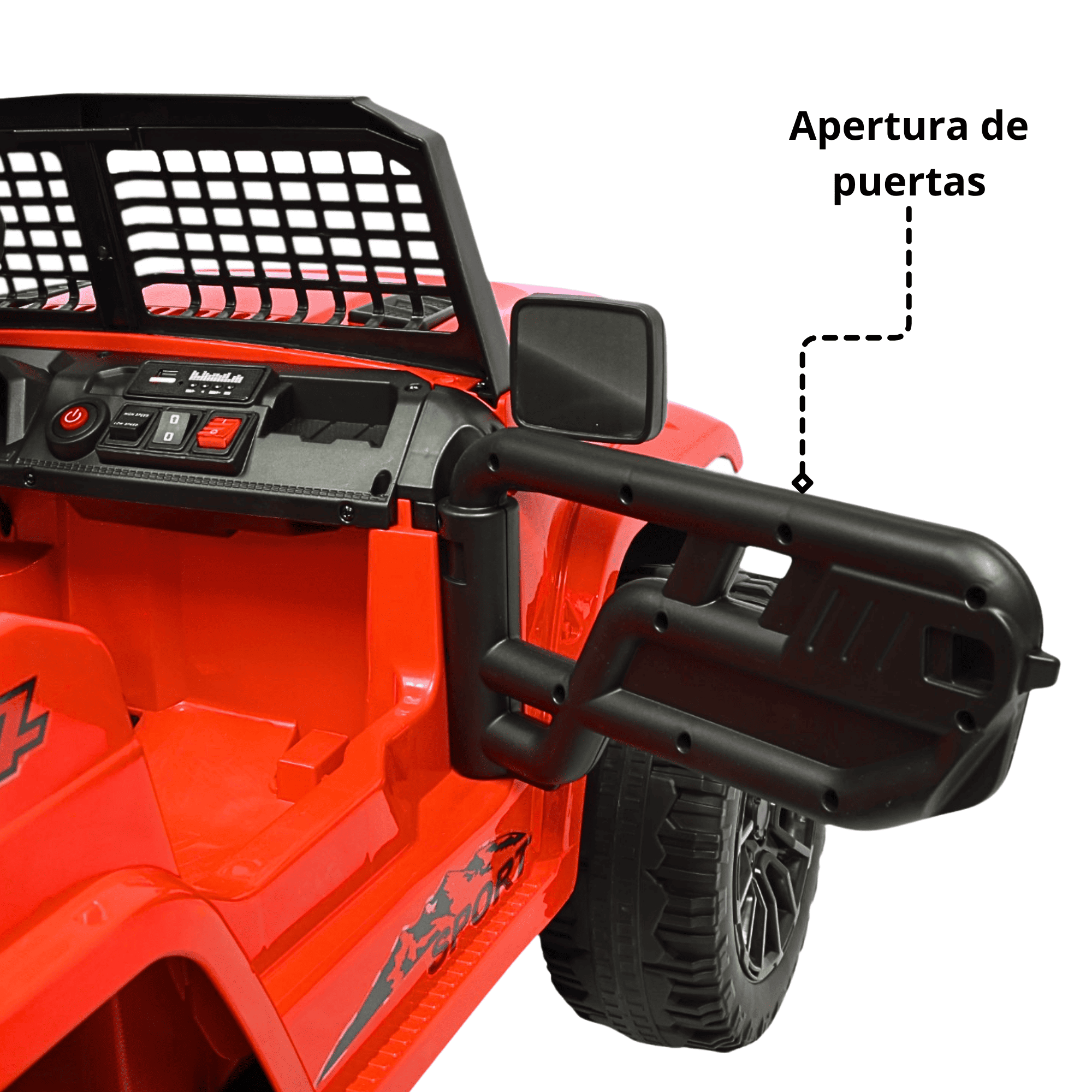 Foto 7 | Camioneta Montable Electrica Para Niños Con Luz Led Y Sonido Conexión Bluetooth 12v - Rojo