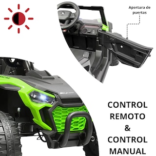 Foto 2 | Montable Electrico Para Niños Uvt-001 Luz Y Sonido Control Remoto Conexión Usb Y Bluetooth 12v - Verde