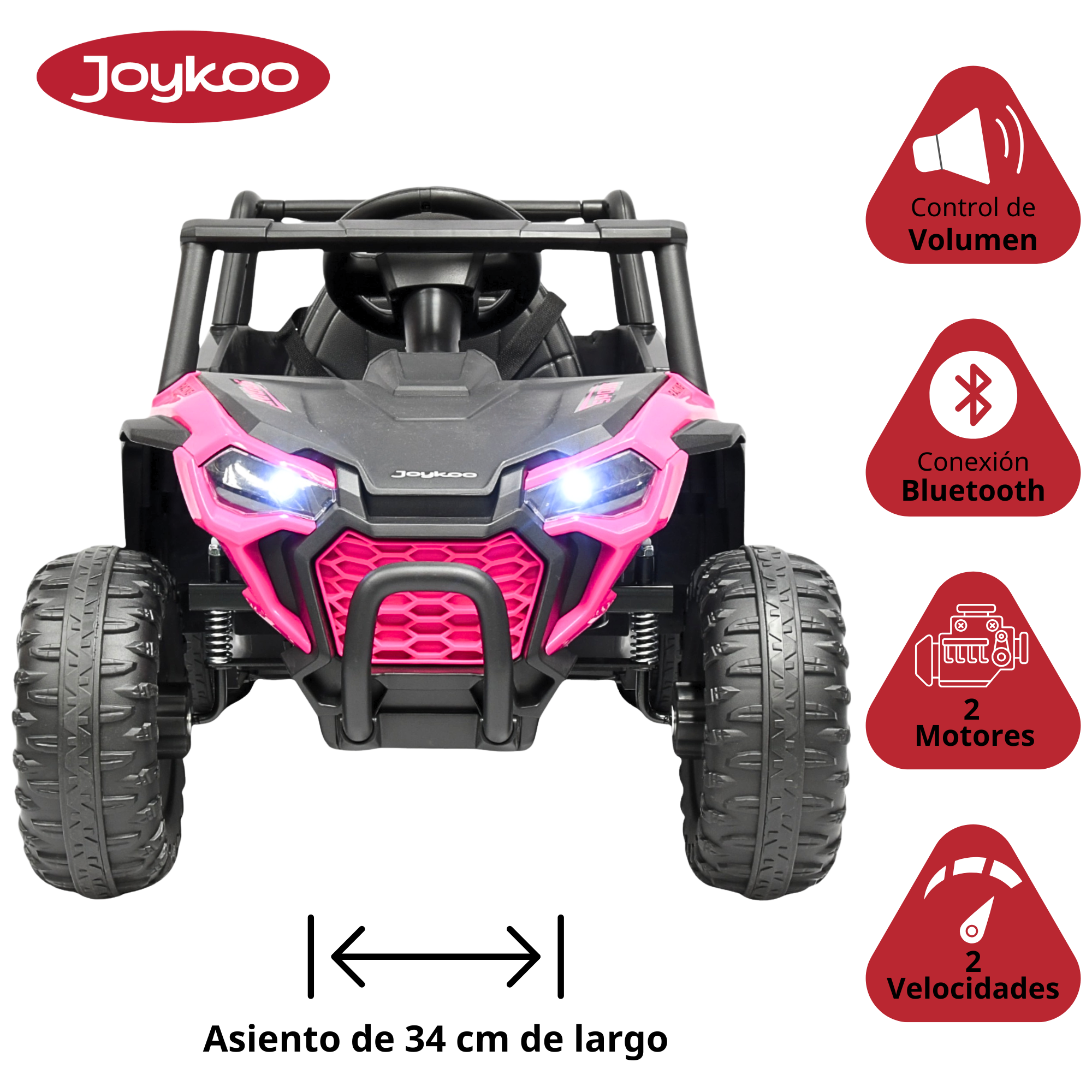 Foto 4 pulgar | Montable Electrico Para Niños Uvt-001 Luz Y Sonido Control Remoto Conexión Usb Y Bluetooth 12v - Rosa