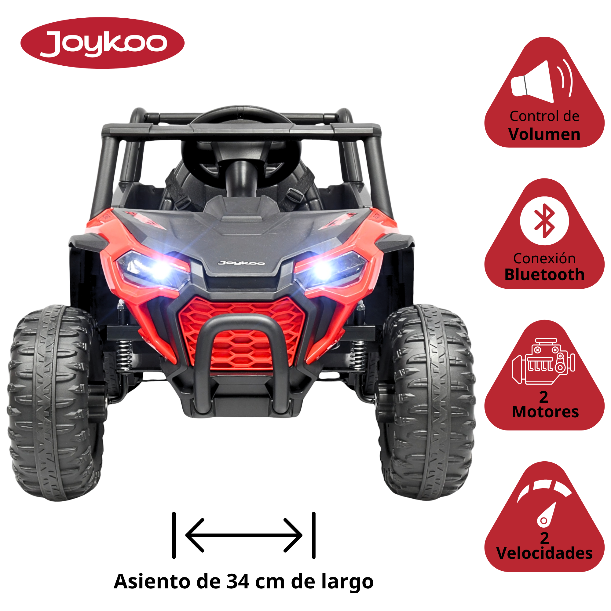 Foto 4 pulgar | Montable Electrico Para Niños Uvt-001 Luz Y Sonido Control Remoto Conexión Usb Y Bluetooth 12v - Rojo