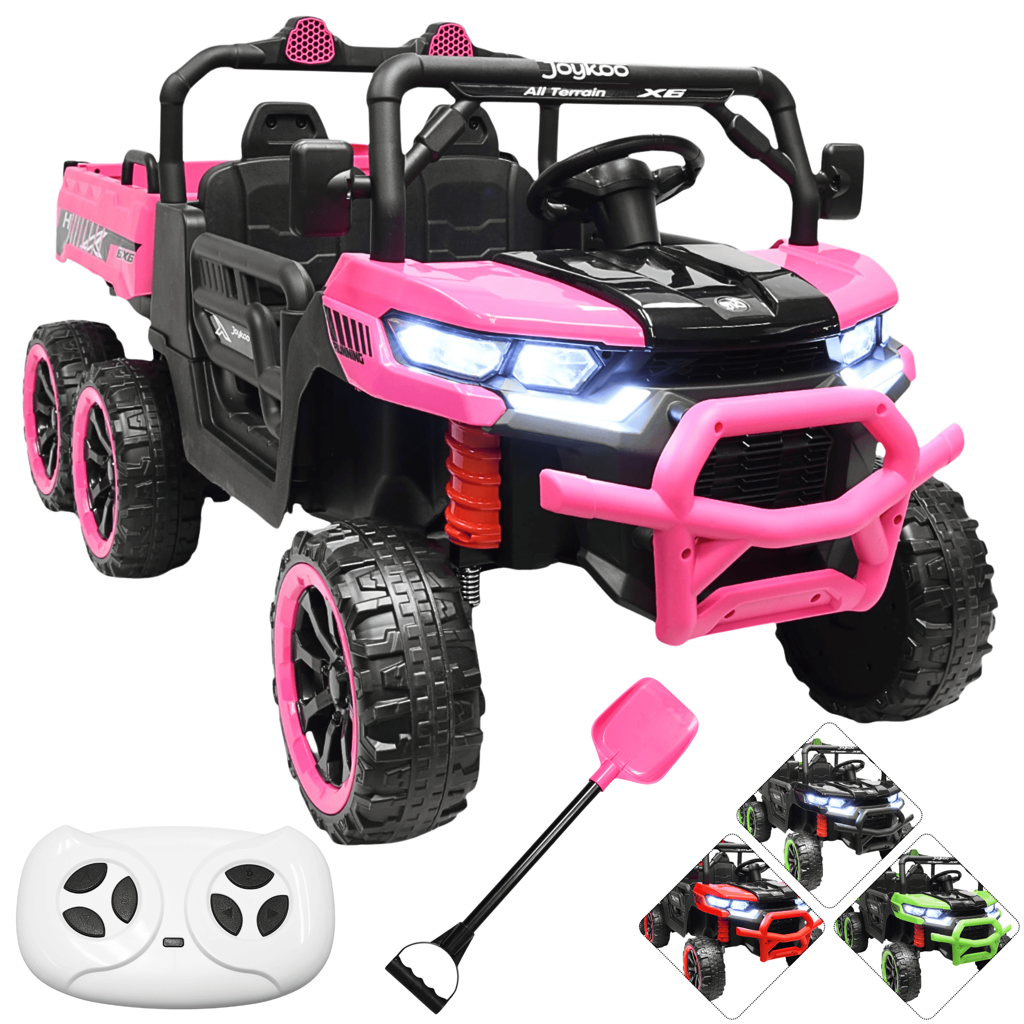 Foto 2 pulgar | Montable Eléctrico Para Niños Tractor 6x6 Caja De Vuelco Atomática Luz Y Sonido Bluetooth 12v - Rosa