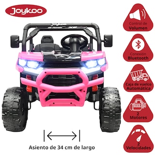 Foto 3 | Montable Eléctrico Para Niños Tractor 6x6 Caja De Vuelco Atomática Luz Y Sonido Bluetooth 12v - Rosa