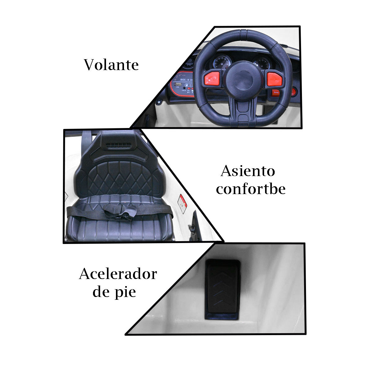Foto 5 pulgar | Montable Electrico Deportivo Con Aleron Generico Color Blanco
