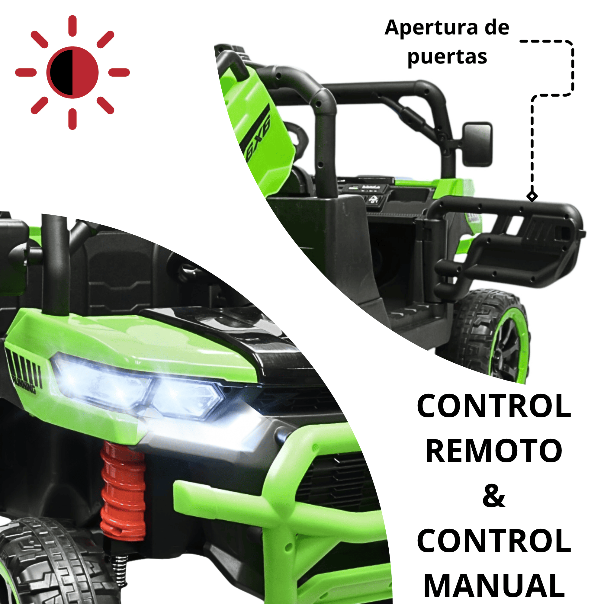 Foto 3 pulgar | Montable Eléctrico Para Niños Tractor 6x6 Caja De Vuelco Atomática Luz Y Sonido Bluetooth 12v - Verde