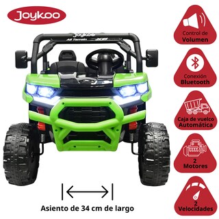 Foto 3 | Montable Eléctrico Para Niños Tractor 6x6 Caja De Vuelco Atomática Luz Y Sonido Bluetooth 12v - Verde