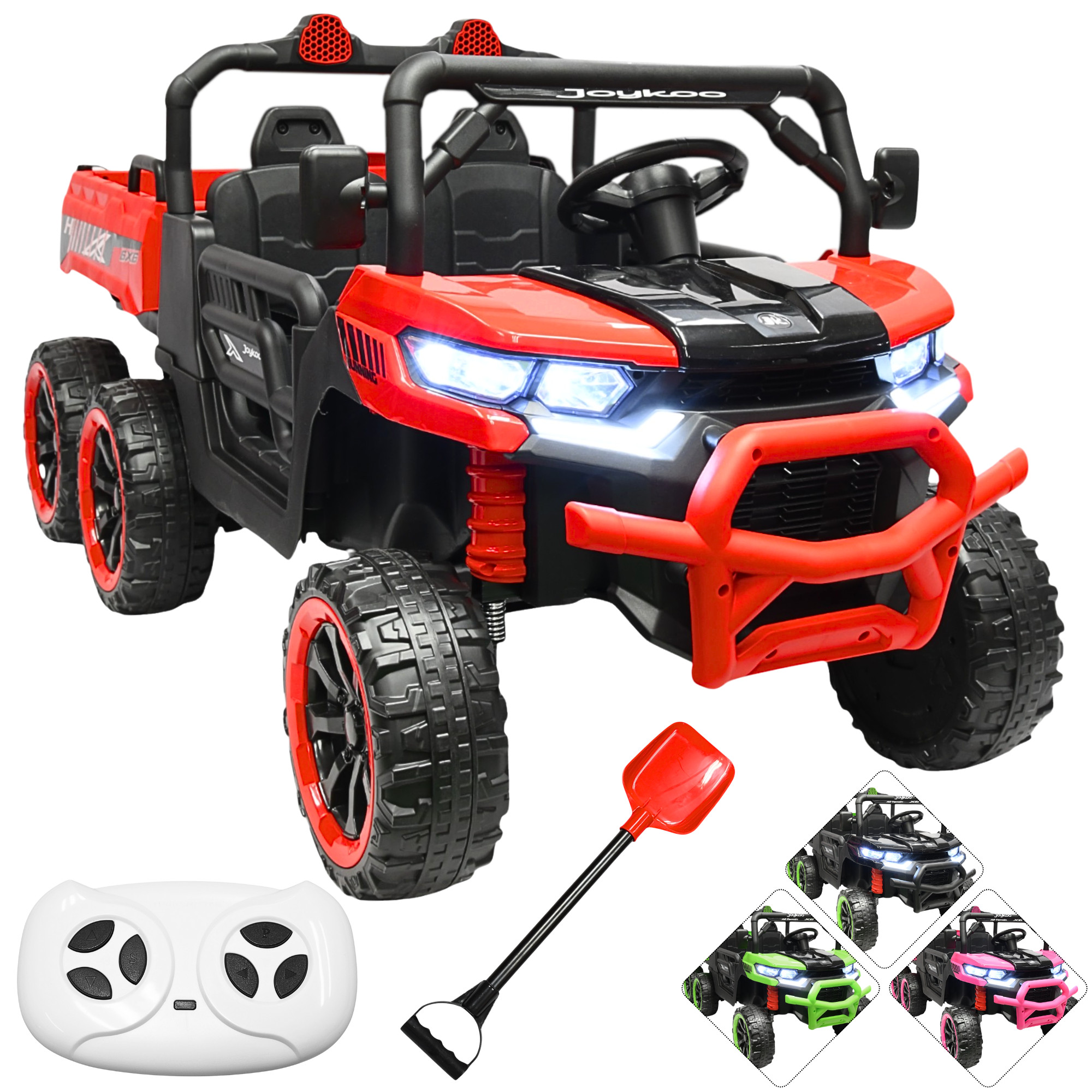 Foto 1 | Montable Eléctrico Para Niños Tractor 6x6 Caja De Vuelco Atomática Luz Y Sonido Bluetooth 12v - Rojo