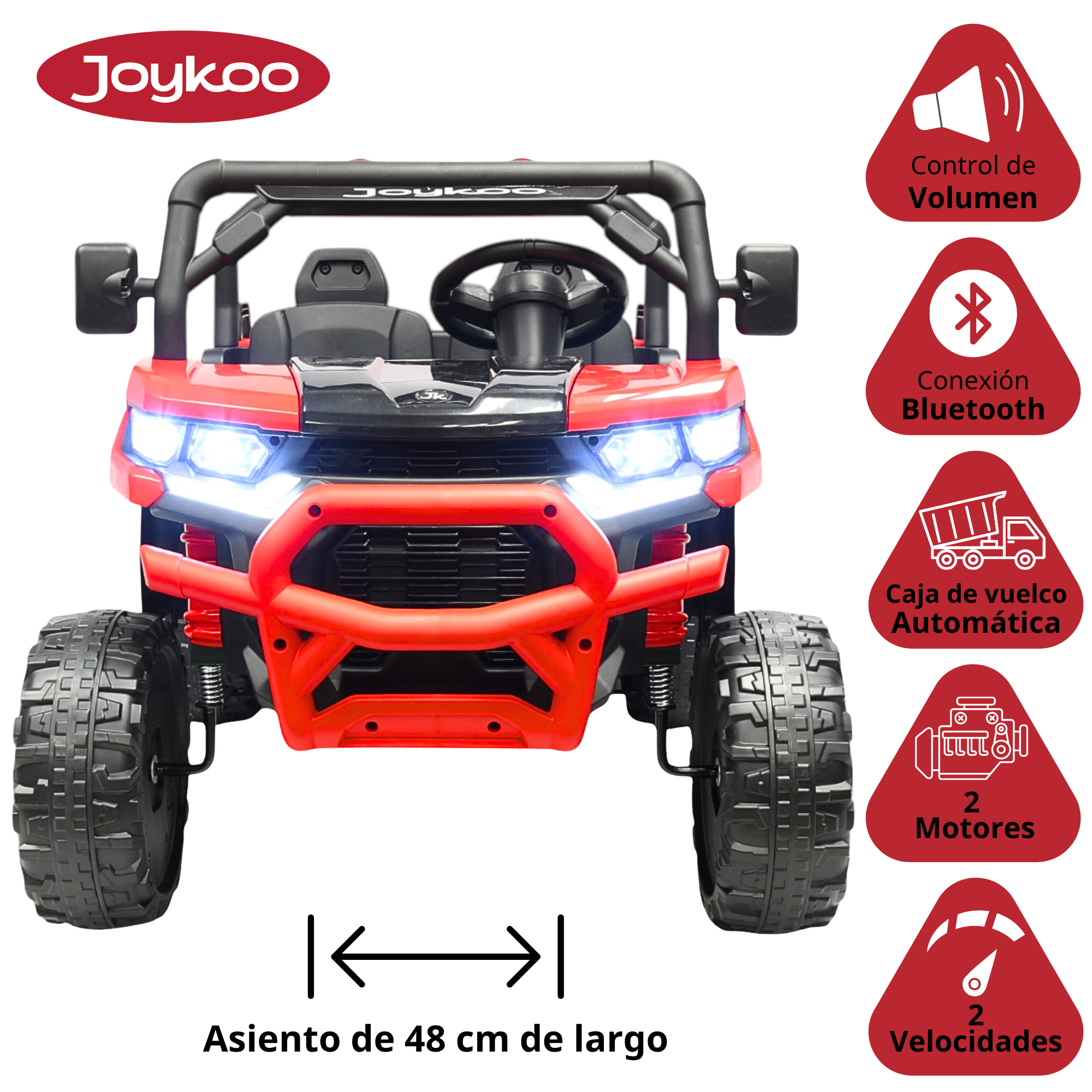 Foto 4 pulgar | Montable Eléctrico Para Niños Tractor 6x6 Caja De Vuelco Atomática Luz Y Sonido Bluetooth 12v - Rojo