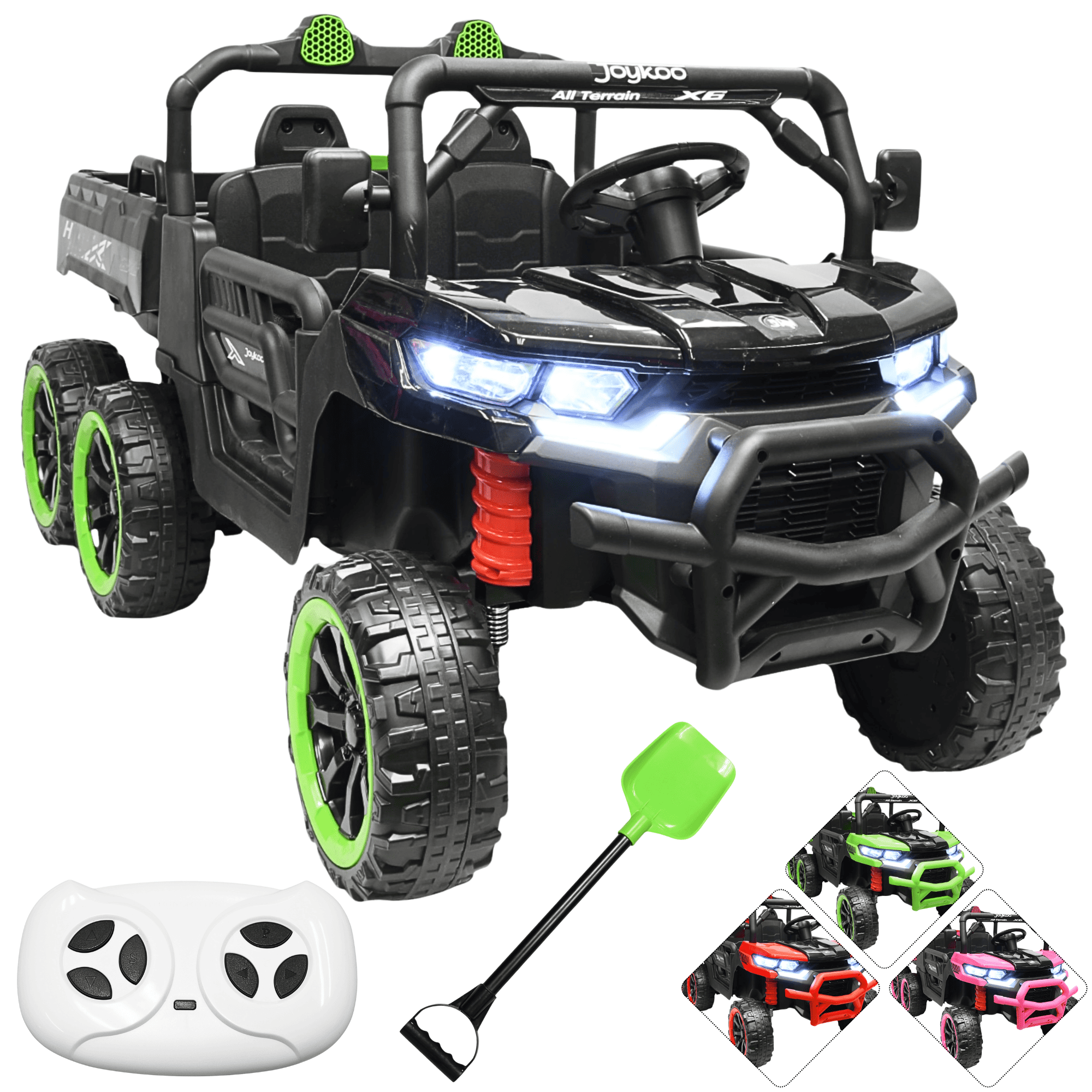Foto 2 pulgar | Montable Eléctrico Para Niños Tractor 6x6 Caja De Vuelco Atomática Luz Y Sonido Bluetooth 12v - Negro