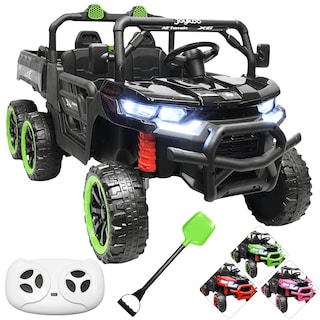 Foto 1 | Montable Eléctrico Para Niños Tractor 6x6 Caja De Vuelco Atomática Luz Y Sonido Bluetooth 12v - Negro