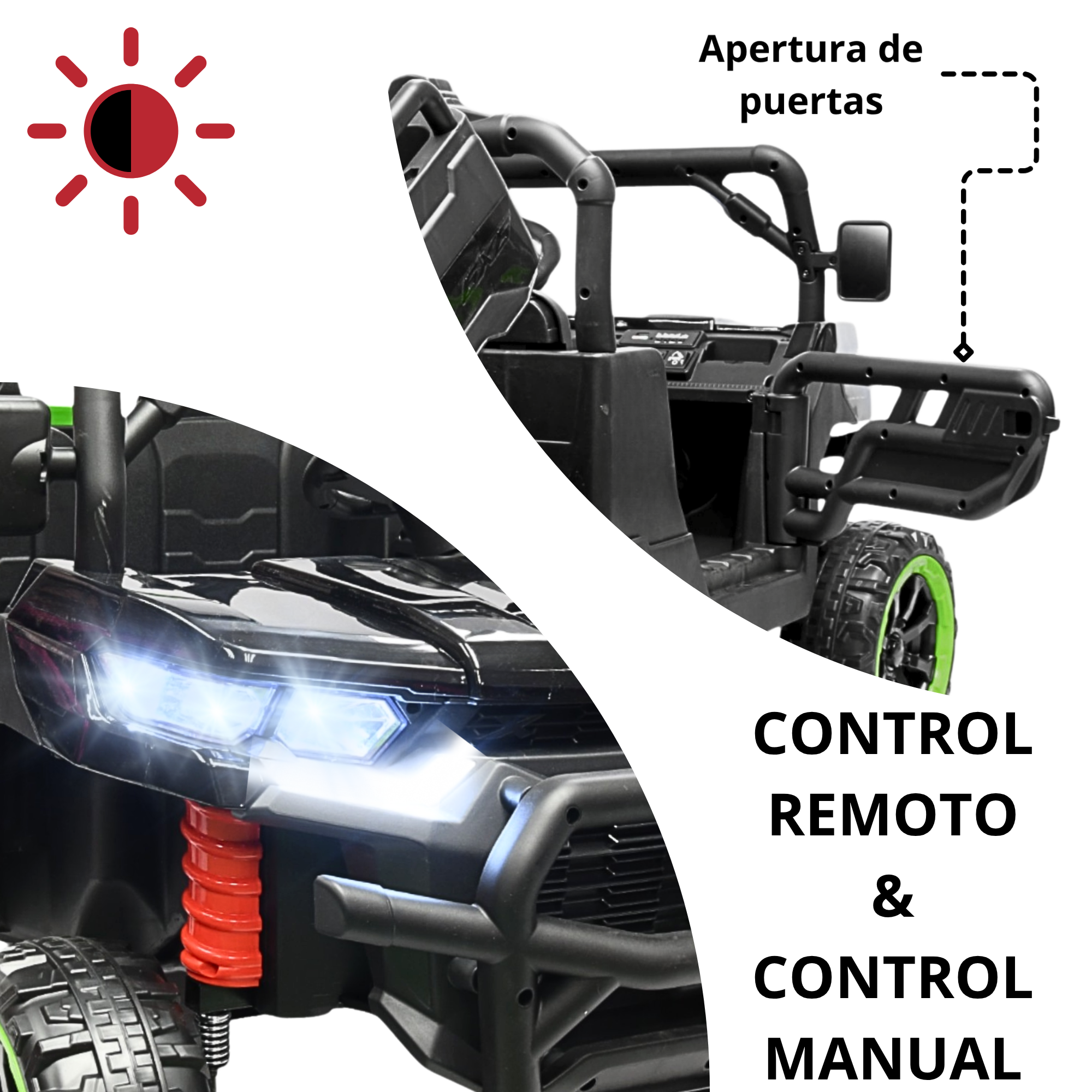 Foto 3 pulgar | Montable Eléctrico Para Niños Tractor 6x6 Caja De Vuelco Atomática Luz Y Sonido Bluetooth 12v - Negro
