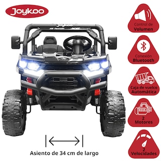 Foto 3 | Montable Eléctrico Para Niños Tractor 6x6 Caja De Vuelco Atomática Luz Y Sonido Bluetooth 12v - Negro