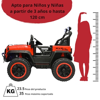 Foto 6 | Montable Electrico Camioneta 4x4 Para Niños Bluetooth Luces Led Control Remoto Batería 12v - Rojo