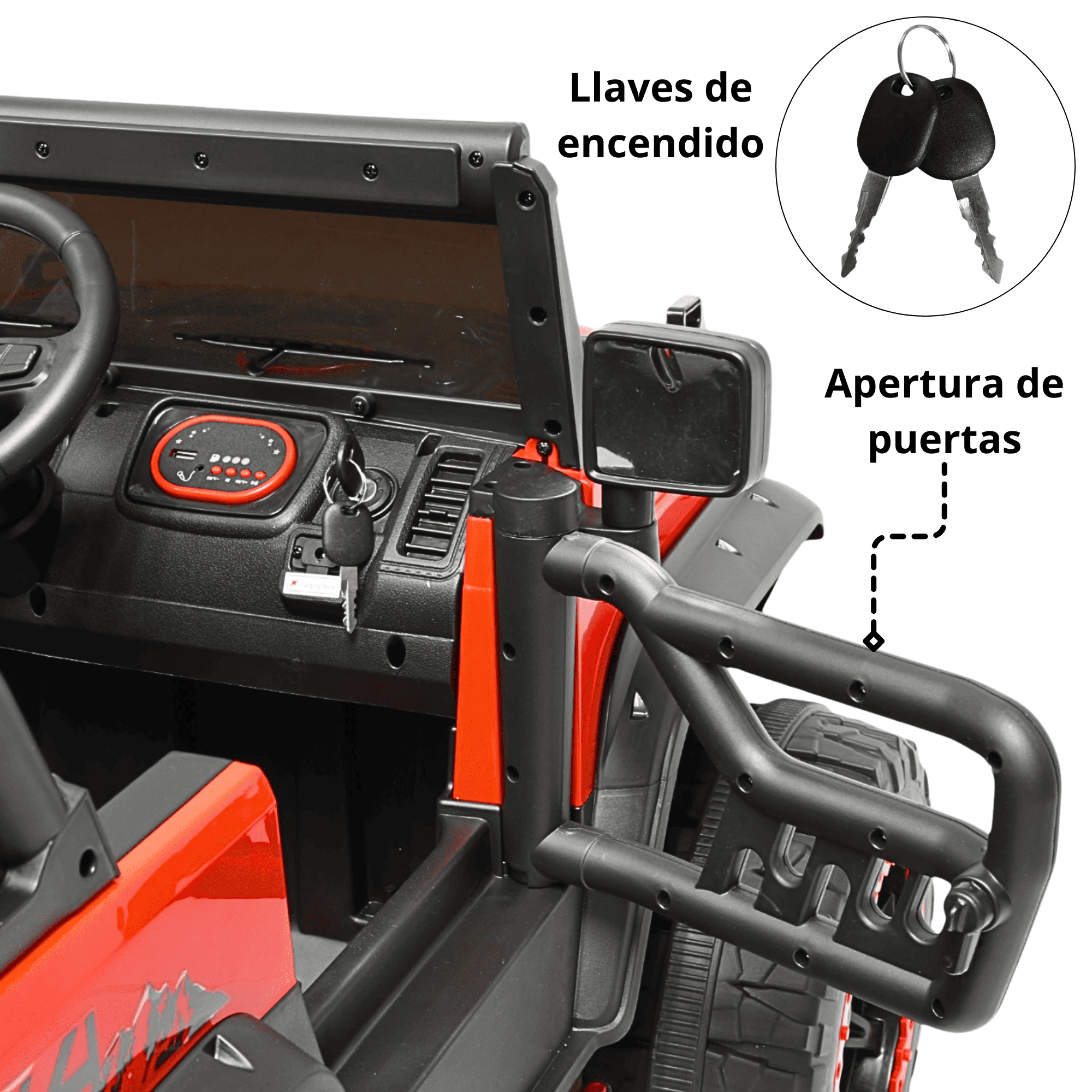 Foto 8 pulgar | Montable Electrico Camioneta 4x4 Para Niños Bluetooth Luces Led Control Remoto Batería 12v - Rojo