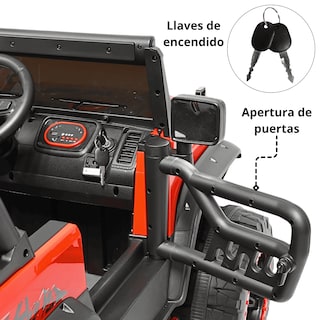 Foto 7 | Montable Electrico Camioneta 4x4 Para Niños Bluetooth Luces Led Control Remoto Batería 12v - Rojo