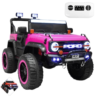 Foto 1 | Montable Electrico Camioneta 4x4 Para Niños Bluetooth Luces Led Control Remoto Batería 12v - Rosa
