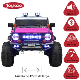Foto 3 | Montable Electrico Camioneta 4x4 Para Niños Bluetooth Luces Led Control Remoto Batería 12v - Rosa