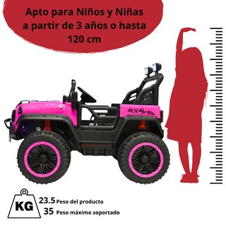 Foto 6 | Montable Electrico Camioneta 4x4 Para Niños Bluetooth Luces Led Control Remoto Batería 12v - Rosa