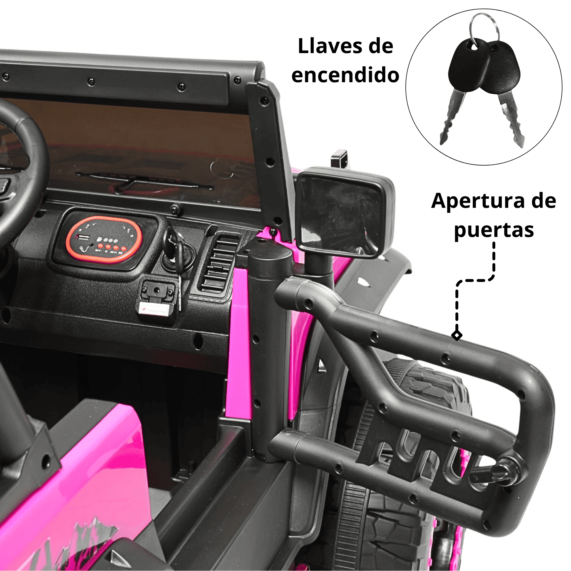 Foto 8 pulgar | Montable Electrico Camioneta 4x4 Para Niños Bluetooth Luces Led Control Remoto Batería 12v - Rosa