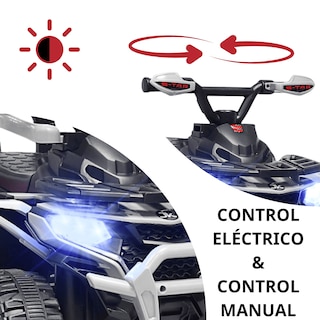 Foto 2 | Montable Electrico Para Niños Híbrido 4x4 Con Bastón Dirigible Y Pedal Acelerador Barras De Seguridad Luces Bat