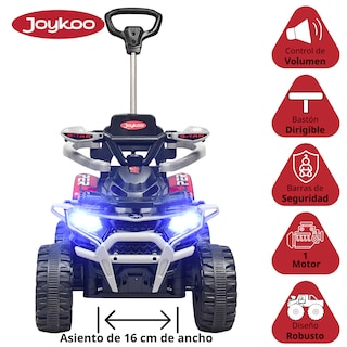 Foto 3 | Montable Electrico Para Niños Híbrido 4x4 Con Bastón Dirigible Y Pedal Acelerador Barras De Seguridad Luces Bat