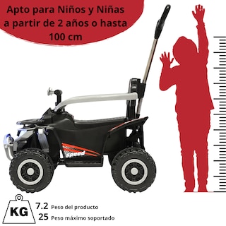 Foto 6 | Montable Electrico Para Niños Híbrido 4x4 Con Bastón Dirigible Y Pedal Acelerador Barras De Seguridad Luces Bat