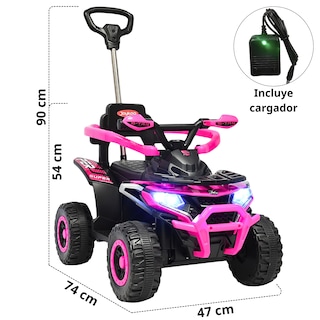 Foto 5 | Montable Electrico Para Niños Híbrido 4x4 Con Bastón Dirigible Y Pedal Acelerador Barras De Seguridad Luces Bat