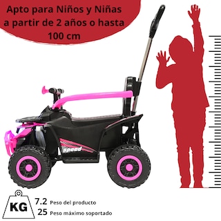 Foto 6 | Montable Electrico Para Niños Híbrido 4x4 Con Bastón Dirigible Y Pedal Acelerador Barras De Seguridad Luces Bat