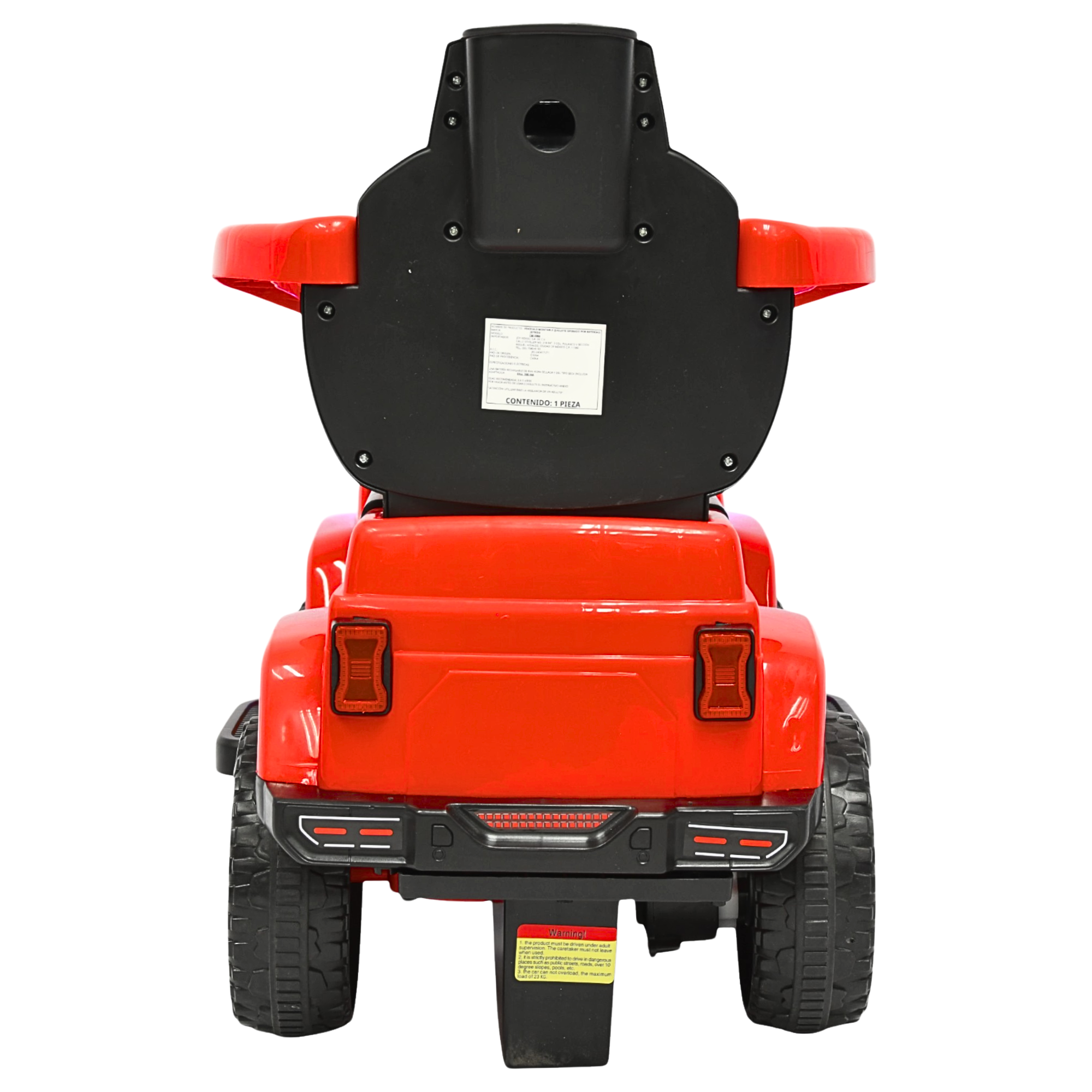 Foto 8 pulgar | Montable Electrico Para Niños Híbrido Con Bastón Y Pedal Acelerador Barras De Seguridad Luces Batería 6v - Rojo